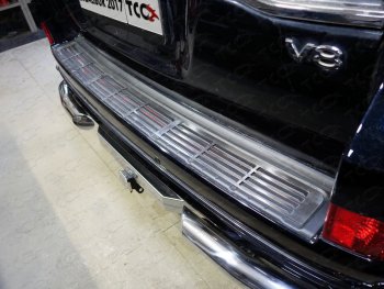Накладка на задний бампер, ТСС Тюнинг Toyota Land Cruiser 200 2-ой рестайлинг (2015-2021) (Лист шлифованный)