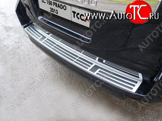 7 999 р. Накладка на задний бампер, ТСС Тюнинг  Toyota Land Cruiser Prado  J150 (2013-2017) 1-ый рестайлинг (Лист шлифованный)  с доставкой в г. Керчь