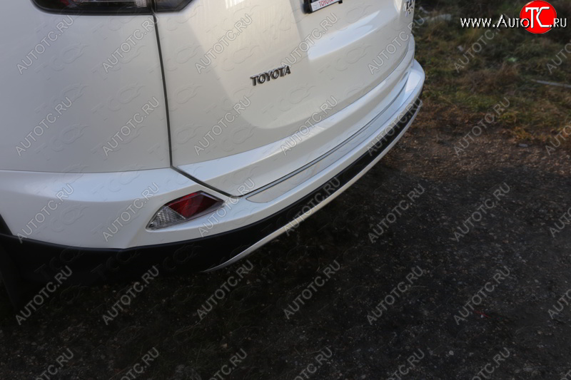 2 999 р. Накладки на задний бампер, ТСС Тюнинг  Toyota RAV4  XA40 (2015-2019) 5 дв. рестайлинг (лист шлифованный)  с доставкой в г. Керчь