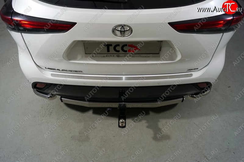 2 499 р. Накладка на задний бампер, ТСС Тюнинг  Toyota Highlander  XU70 (2020-2025) (Лист шлифованный)  с доставкой в г. Керчь