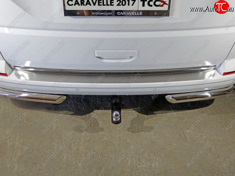 2 999 р. Накладка на задний бампер, ТСС Тюнинг  Volkswagen Caravelle  T6 (2015-2019) дорестайлинг (Лист шлифованный)  с доставкой в г. Керчь