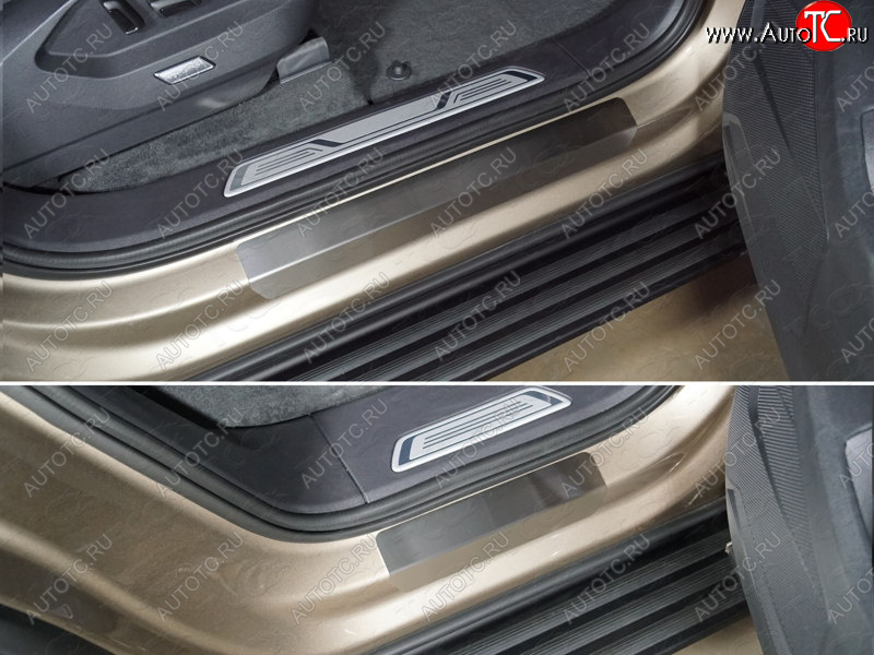 3 999 р. Накладки на пороги, ТСС Тюнинг  Volkswagen Touareg  CR (2018-2025) (лист шлифованный)  с доставкой в г. Керчь