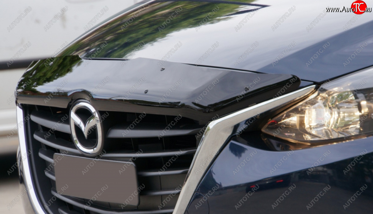 2 879 р. Дефлектор капота SIM Mazda 3/Axela BM рестайлинг седан (2016-2019)  с доставкой в г. Керчь