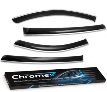 3 199 р. Дефлекторы окон хром GEELY SX11 2019-, 4шт., ветровики CHROMEX  Джили Кулрей Chromex chromex.63038  с доставкой в г. Керчь. Увеличить фотографию 1