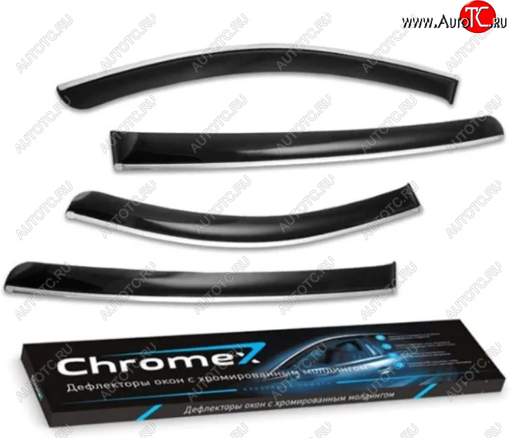 3 199 р. Дефлекторы окон хром GEELY SX11 2019-, 4шт., ветровики CHROMEX  Джили Кулрей Chromex chromex.63038  с доставкой в г. Керчь