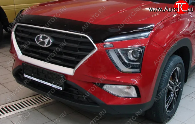 3 299 р. Дефлектор капота SIM Hyundai Creta GS рестайлинг (2019-2021)  с доставкой в г. Керчь