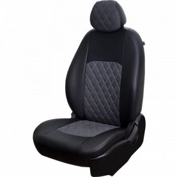 6 199 р. Комплект чехлов сидений Lord Auto(Илана+Алькантара РОМБ) Chevrolet Aveo T250 хэтчбек 5 дв рестайлинг (2006-2011) (Черный+серый)  с доставкой в г. Керчь. Увеличить фотографию 2