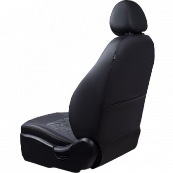 6 199 р. Комплект чехлов сидений Lord Auto(Илана+Алькантара РОМБ) Chevrolet Aveo T250 хэтчбек 5 дв рестайлинг (2006-2011) (Черный+серый)  с доставкой в г. Керчь. Увеличить фотографию 5
