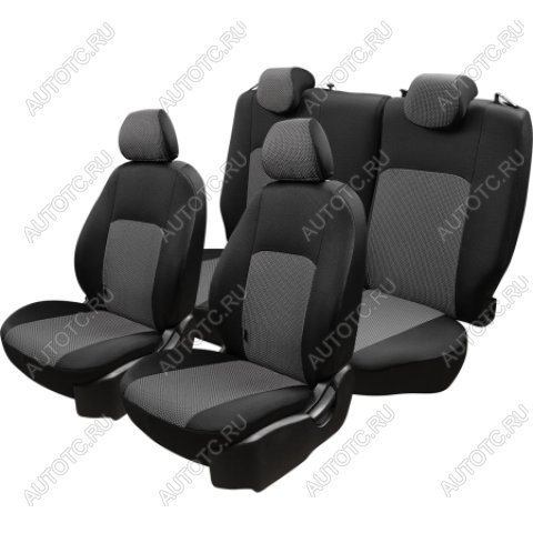 5 549 р. Чехлы сидений (ЦЗС, жаккард) ДУБЛИН Lord Autofashion Daewoo Matiz M150 рестайлинг (2000-2016) (черный/вставка зигзаг серый)  с доставкой в г. Керчь
