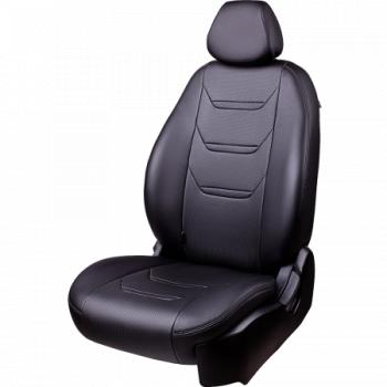 Комплект чехлов для сидений (РЗС 60/40 +подлокот. 2П+ 1Г Орегон) ТУРИН-2 Lord Autofashion Mazda 3/Axela  BK (2003-2009) дорестайлинг седан, дорестайлинг, хэтчбэк, рестайлинг седан, рестайлинг, хэтчбэк (черный, вставка черная, строчка черная)