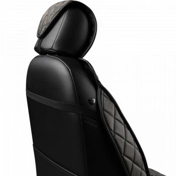 2 799 р. Накидка на сиденье (1 место Хами) ФЕНИКС ст РОМБ Lord Autofashion   (темно-серый, строчка серая)  с доставкой в г. Керчь. Увеличить фотографию 7