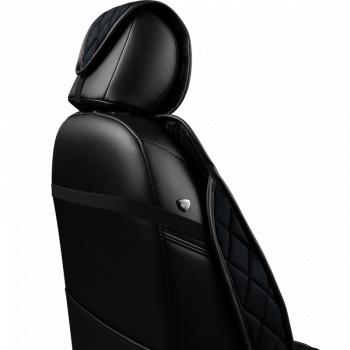 2 799 р.  Накидка на сиденье (1 место Хами) ФЕНИКС ст РОМБ Lord Autofashion   (черный, строчка красная)  с доставкой в г. Керчь. Увеличить фотографию 6