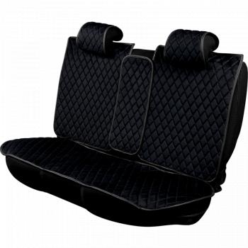 2 799 р. Накидка на сиденье (2 места Хами) ФЕНИКС ст РОМБ Lord Autofashion   (черный, строчка синяя)  с доставкой в г. Керчь. Увеличить фотографию 4