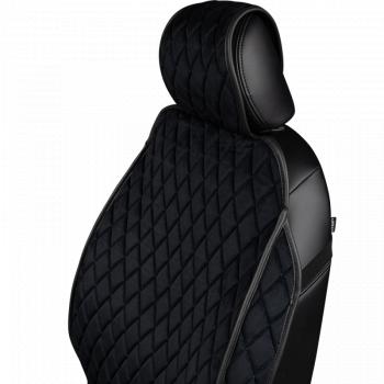 2 799 р. Накидка на сиденье (2 места Хами) ФЕНИКС ст РОМБ Lord Autofashion   (черный, строчка синяя)  с доставкой в г. Керчь. Увеличить фотографию 5