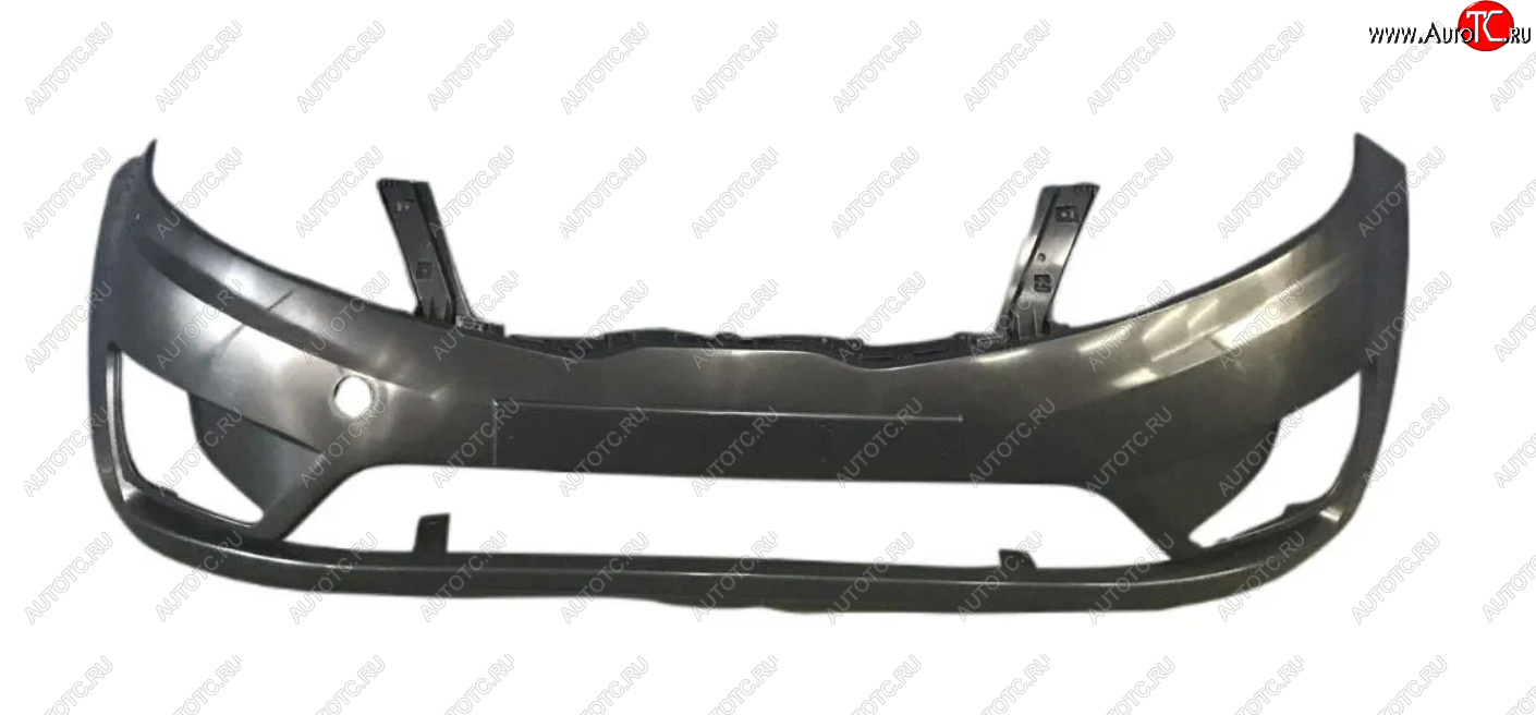 1 579 р. Бампер передний (с отверстиями под ПТФ) GAMMA  KIA Rio  3 QB (2011-2015) дорестайлинг седан, хэтчбек 5 дв. дорестайлинг (Неокрашенный)  с доставкой в г. Керчь