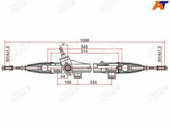 8 499 р. Рейка рулевая электрическая шток D=17.3 LHD SAT  Toyota Corolla  E120 (2000-2004) седан дорестайлинг, универсал дорестайлинг, хэтчбек 5 дв. дорестайлинг  с доставкой в г. Керчь. Увеличить фотографию 2