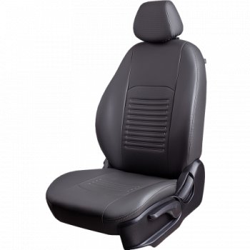 Комплект чехлов для сидений (РЗС 60/40 3Г экокожа), ТУРИН Илана+Орегон Lord Autofashion Chevrolet Aveo  T250 (2006-2011) седан рестайлинг (серый, вставка серая, строчка серая)