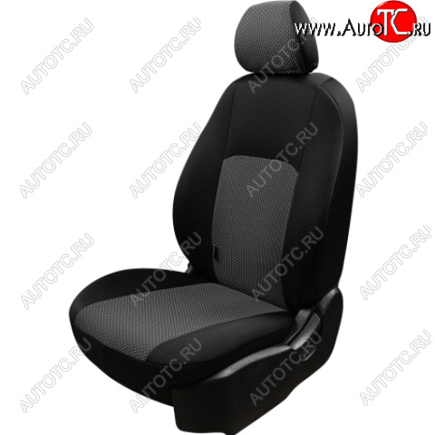 4 649 р. Комплект чехлов для сидений, (РЗС 60/40, 3Г жаккард), ДУБЛИН Lord Autofashion  Chevrolet Aveo ( T200,  T250) (2002-2011) хэтчбек 5 дв, седан, седан рестайлинг (черный, вставка Зигзаг серая, строчка черная)  с доставкой в г. Керчь