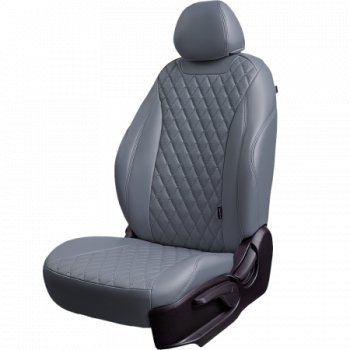 Комплект чехлов для сидений (РЗС 60/40 2П+1Г экокожа Орегон) БАЙРОН Lord Autofashion Chevrolet Cruze  J300 (2009-2015) седан дорестайлинг, седан рестайлинг (серый, вставка серая, строчка тем-серая)