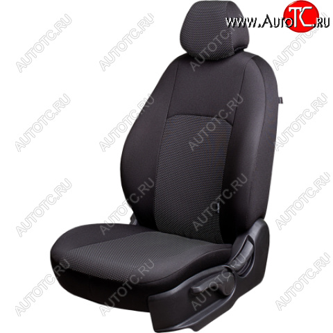 4 949 р. Комплект чехлов для сидений (РЗС 60/40 2П+1Г жаккард) Дублин Lord Autofashion  Chevrolet Cruze  J300 (2009-2015) седан дорестайлинг, седан рестайлинг (черный, вставка Ёж Белая, строчка черная)  с доставкой в г. Керчь