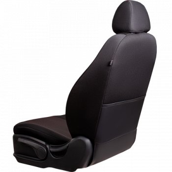 4 949 р. Комплект чехлов для сидений (РЗС 60/40 2П+1Г жаккард) Дублин Lord Autofashion  Chevrolet Cruze  J300 (2009-2015) седан дорестайлинг, седан рестайлинг (черный, вставка Ёж красная, строчка черная)  с доставкой в г. Керчь. Увеличить фотографию 2