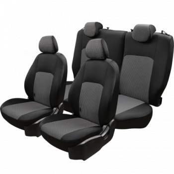 4 949 р. Комплект чехлов для сидений (РЗС 60/40 2П+1Г жаккард) Дублин Lord Autofashion  Chevrolet Cruze  J300 (2009-2015) седан дорестайлинг, седан рестайлинг (черный, вставка Зигзаг серая, строчка черная)  с доставкой в г. Керчь. Увеличить фотографию 6