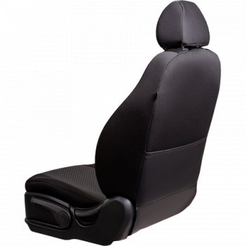 4 649 р. Комплект чехлов для сидений (РЗС 60/40 2П+1Г жаккард) Дублин Lord Autofashion  Chevrolet Cruze  J300 (2009-2015) седан дорестайлинг, седан рестайлинг (черный, вставка Стежок серая, строчка черная)  с доставкой в г. Керчь. Увеличить фотографию 4