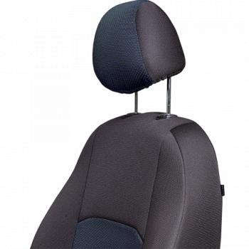 4 649 р. Комплект чехлов для сидений (ЦЗС Жаккард) Дублин Lord Autofashion  Daewoo Nexia  дорестайлинг (1995-2008) (черный, вставка Ёж синяя)  с доставкой в г. Керчь. Увеличить фотографию 6