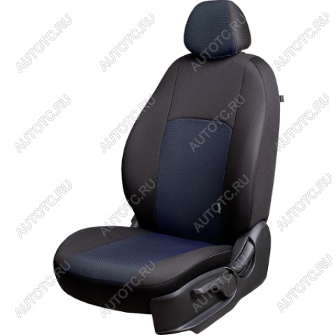 4 649 р. Комплект чехлов для сидений (ЦЗС Жаккард) Дублин Lord Autofashion  Daewoo Nexia  дорестайлинг (1995-2008) (черный, вставка Ёж синяя)  с доставкой в г. Керчь
