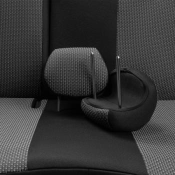 4 649 р. Комплект чехлов для сидений (ЦЗС 2Г Жаккард) Дублин Lord Autofashion Daewoo Nexia рестайлинг (2008-2015) (черный, вставка Зигзаг серая)  с доставкой в г. Керчь. Увеличить фотографию 5