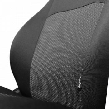 4 649 р. Комплект чехлов для сидений (ЦЗС 2Г Жаккард) Дублин Lord Autofashion Daewoo Nexia рестайлинг (2008-2015) (черный, вставка Зигзаг серая)  с доставкой в г. Керчь. Увеличить фотографию 8