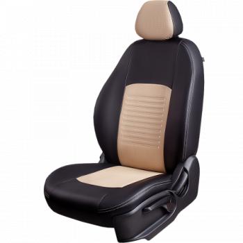 Комплект чехлов для сидений ( ЦЗС 3Г Илана+Орегон) ТУРИН СТ Lord Autofashion Datsun on-DO (2014-2021) седан дорестайлинг, седан рестайлинг (черный, вставка бежевая, строчка бежевая)