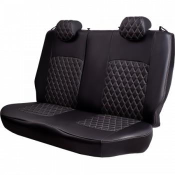 4 999 р. Комплект чехлов для сидений (1+2 места Илана+Орегон) ТУРИН ст РОМБ Lord Autofashion CITROEN Jumper 290 рестайлинг (2014-2022) (черный, вставка черная+бежевая, строчка бежевая)  с доставкой в г. Керчь. Увеличить фотографию 5