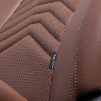 24 649 р. Комплект чехлов для сидений (к. Trend Spor Орегон) БАЙРОН ст ПРЕЗИДЕНТ Lord Autofashion  Ford Focus  3 (2010-2019) универсал дорестайлинг, хэтчбэк дорестайлинг, седан дорестайлинг, седан рестайлинг, универсал рестайлинг, хэтчбэк рестайлинг (темно-коричневый, вставка темно-коричнвая+коричневая, строчка коричневая)  с доставкой в г. Керчь. Увеличить фотографию 3