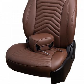 24 649 р. Комплект чехлов для сидений (к. Trend Spor Орегон) БАЙРОН ст ПРЕЗИДЕНТ Lord Autofashion  Ford Focus  3 (2010-2019) универсал дорестайлинг, хэтчбэк дорестайлинг, седан дорестайлинг, седан рестайлинг, универсал рестайлинг, хэтчбэк рестайлинг (темно-коричневый, вставка темно-коричнвая+коричневая, строчка коричневая)  с доставкой в г. Керчь. Увеличить фотографию 4
