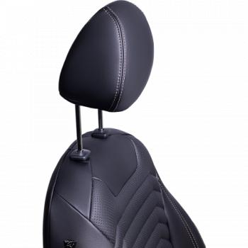 16 799 р. Комплект чехлов для сидений (к. Trend Spor Орегон) БАЙРОН ст ПРЕЗИДЕНТ Lord Autofashion  Ford Focus  3 (2010-2019) универсал дорестайлинг, хэтчбэк дорестайлинг, седан дорестайлинг, седан рестайлинг, универсал рестайлинг, хэтчбэк рестайлинг (черный, вставка черная, строчка бежевая)  с доставкой в г. Керчь. Увеличить фотографию 2