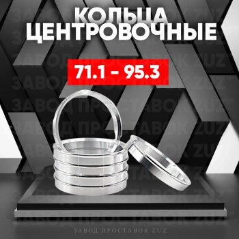 Центровочные кольца для дисков 71.1 - 95.3 (алюминиевые) 4шт. переходные центрирующие проставочные супинаторы на ступицу ЗАВОД ПРОСТАВОК ZUZ 71.1 - 95.3