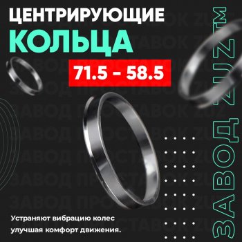 Центровочные кольца для дисков 71.5 - 58.5 (алюминиевые) 4шт. переходные центрирующие проставочные супинаторы на ступицу ЗАВОД ПРОСТАВОК ZUZ 71.5-58.5