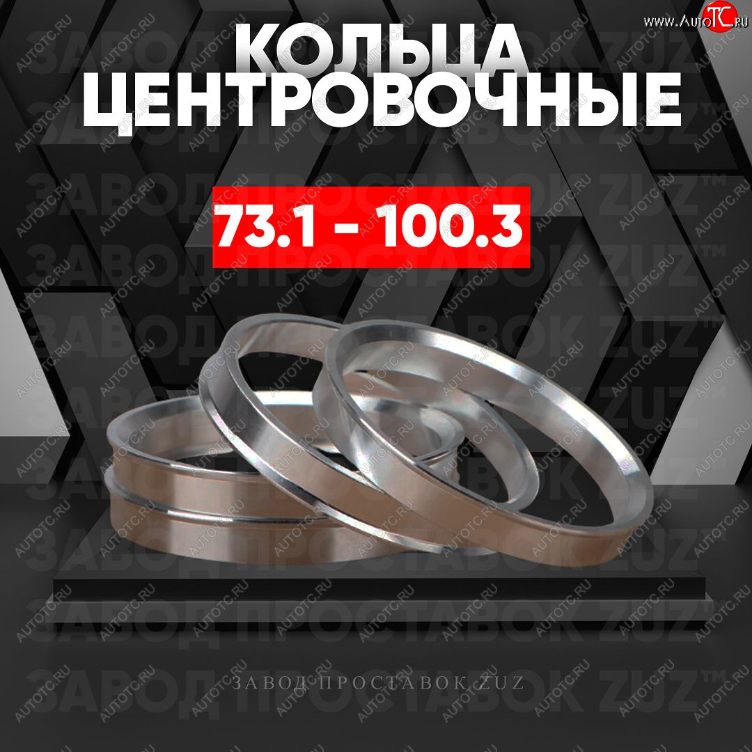 1 849 р. Центровочные кольца для дисков 73.1 - 100.3 (алюминиевые) 4шт. переходные центрирующие проставочные супинаторы на ступицу ЗАВОД ПРОСТАВОК ZUZ 73.1 - 100.3  с доставкой в г. Керчь
