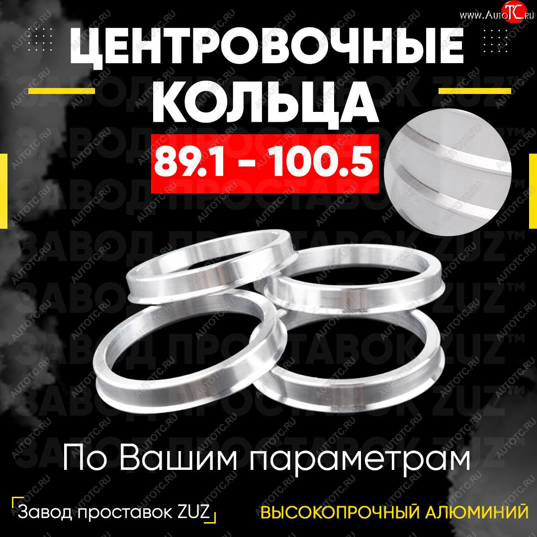 1 849 р. Центровочные кольца для дисков 89.1 - 100.5 (алюминиевые) 4шт. переходные центрирующие проставочные супинаторы на ступицу ЗАВОД ПРОСТАВОК ZUZ 89.1 - 100.5  с доставкой в г. Керчь