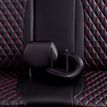11 899 р. Комплект чехлов для сидений (РЗСиС 60/40 Орегон) БАЙРОН Lord Autofashion  Chevrolet Niva  2123 (2002-2020) дорестайлинг, рестайлинг (черный, вставка черная, строчка красная)  с доставкой в г. Керчь. Увеличить фотографию 5