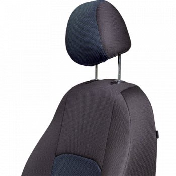 5 999 р. Комплект чехлов для сидений (РЗСиС 60/40 2Г жаккард) Дублин Lord Autofashion  Chevrolet Niva  2123 (2002-2020) дорестайлинг, рестайлинг (черный, вставка Ёж синий, строчка черная)  с доставкой в г. Керчь. Увеличить фотографию 6
