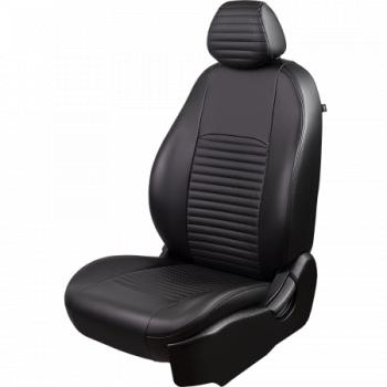 Комплект чехлов для сидений (РЗС 60/40 2Г Илана+Орегон) ТУРИН-3 ст ЛАЙН Lord Autofashion Hyundai Solaris  RBr (2010-2017) седан дорестайлинг, седан рестайлинг (черный, вставка черная, строчка черная)