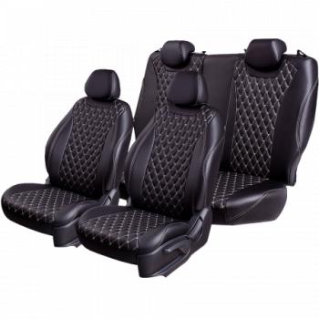 13 399 р. Комплект чехлов для сидений (РЗС 60/40 3Г Орегон) БАЙРОН Lord Autofashion  KIA Rio  2 JB (2005-2011) дорестайлинг седан, дорестайлинг, хэтчбэк 5 дв., рестайлинг седан, рестайлинг, хэтчбэк 5 дв. (черный, вставка черная, строчка бежевая)  с доставкой в г. Керчь. Увеличить фотографию 6