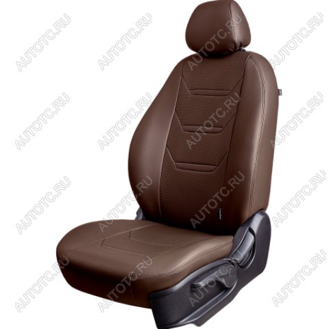11 899 р. Комплект чехлов для сидений (РЗС 60/40 2Г Орегон) ТУРИН-2 Lord Autofashion  KIA Rio  3 QB (2011-2017) дорестайлинг седан, рестайлинг седан (темно-коричневый,  вставка темно-коричневая/темно-коричневая, строчка темно-коричневая)  с доставкой в г. Керчь