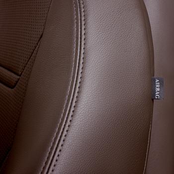 11 899 р. Комплект чехлов для сидений (РЗС 60/40 2Г Орегон) ТУРИН-2 Lord Autofashion  KIA Rio  3 QB (2011-2017) дорестайлинг седан, рестайлинг седан (темно-коричневый,  вставка темно-коричневая/темно-коричневая, строчка темно-коричневая)  с доставкой в г. Керчь. Увеличить фотографию 4