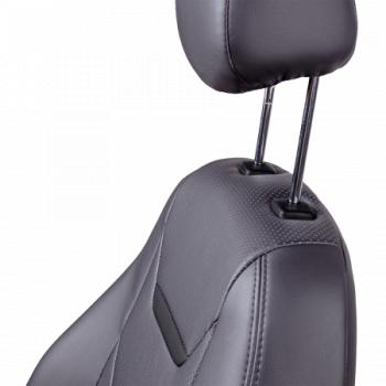 7 999 р. Комплект чехлов для сидений (ЦЗС 3Г Орегон) ТУРИН-2 Lord Autofashion  Nissan Almera  G15 (2012-2019) седан (серый, вставка серая+черная, строчка серая)  с доставкой в г. Керчь. Увеличить фотографию 5