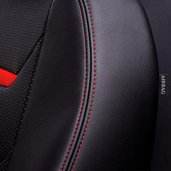 7 999 р. Комплект чехлов для сидений (ЦЗС 3Г Орегон) ТУРИН-2 Lord Autofashion  Nissan Almera  G15 (2012-2019) седан (черный, вставка черная+красная, строчка красная)  с доставкой в г. Керчь. Увеличить фотографию 7