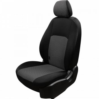 Комплект чехлов для сидений (7 мест Жаккард) Дублин Lord Autofashion ГАЗ ГАЗель ( 3221,  3221,Бизнес) - Соболь ( 2217 автобус,  2217 Бизнес автобус) (черный, вставка Зигзаг серая)