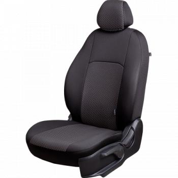 Комплект чехлов для сидений (7 мест Жаккард) Дублин Lord Autofashion ГАЗ ГАЗель ( 3221,  3221,Бизнес) - Соболь ( 2217 автобус,  2217 Бизнес автобус) (черный, вставка Стежок серая)